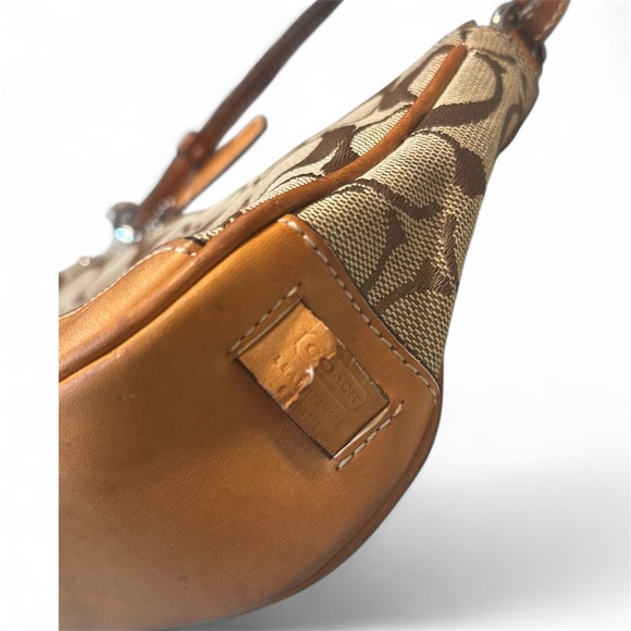 2001 Vintage Coach Tan/ Brown Monogram J1J 6094 Small Demi Baguette - Picture 4 of 10